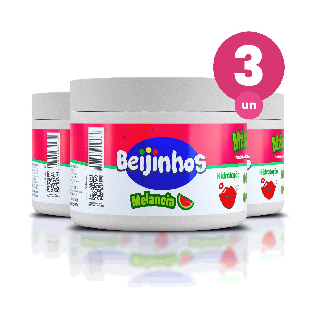Kit 3 Máscara Capilar Hidratante Beijinhos Melancia 300g Belkit em Oferta na Shopee