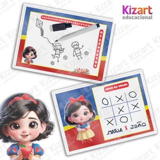 Lousa Mágica + Caneta Com Apagador Lembrancinha Festa Infantil Tema Branca de Neve Baby