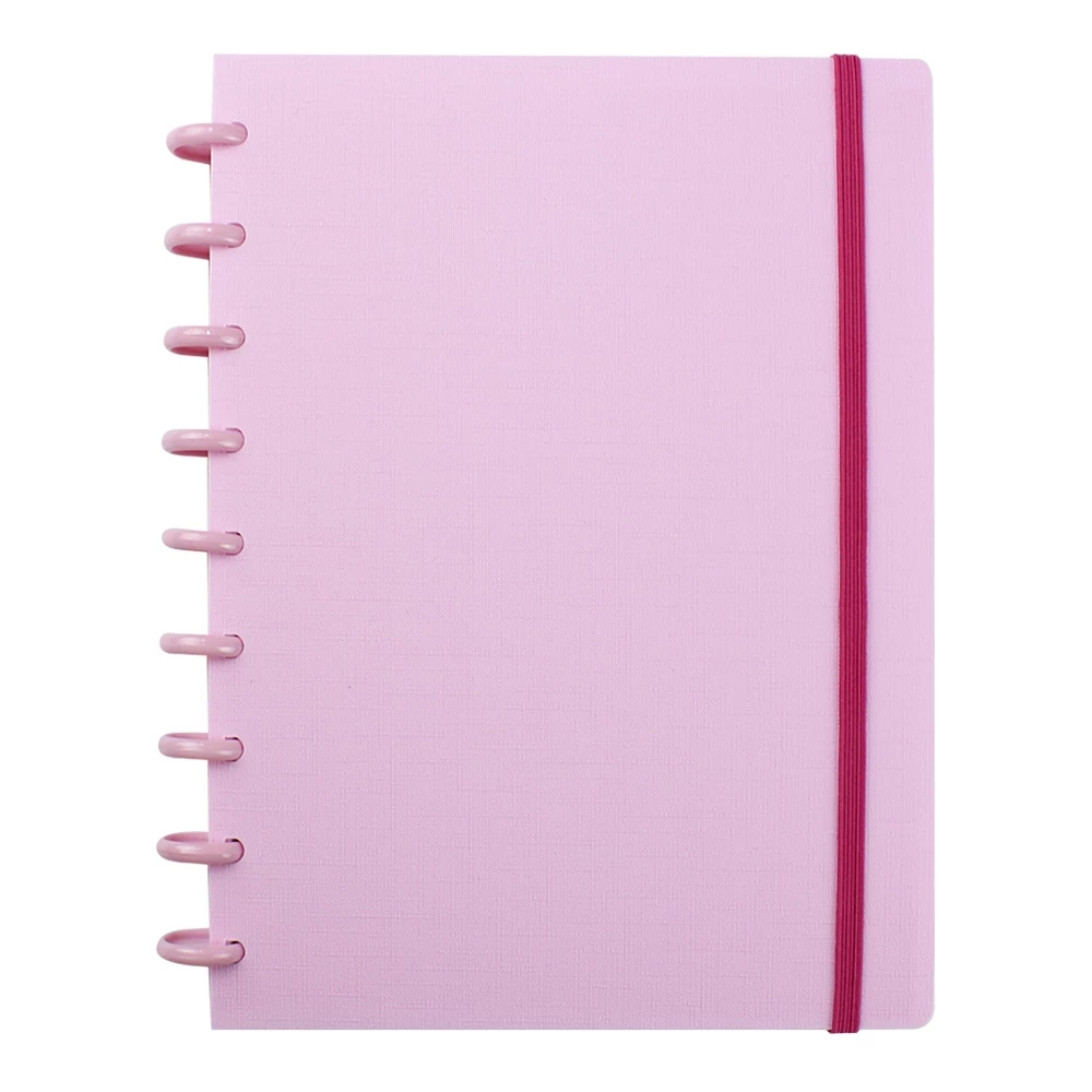 Liquidação Caderno de Disco Médio Linho Rosa Modelo 108