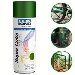 Tinta Spray Aerossol Metalica Super Color Tekbond Verde Metalico 350Ml 250G em Oferta na Shopee