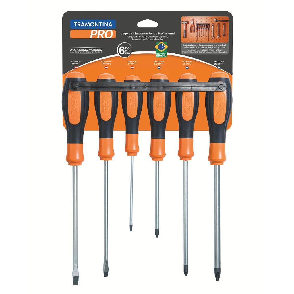 Jogo Chave de Fenda Philips Tramontina PRO Ultragrip Plus 6pç 44127/406 em Oferta na Shopee