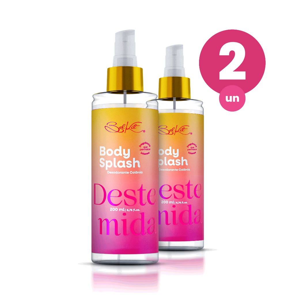 Kit 2 Body Splash Destemida Alta Fixação 200ml Fragância Floral e Refrescante Belkit