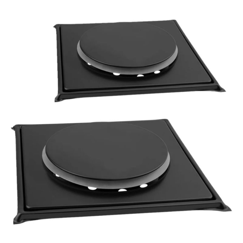 Kit 2 Ralo Click 10x10 Com Porta Grelhas Preto P/ Banheiro em Oferta na Shopee