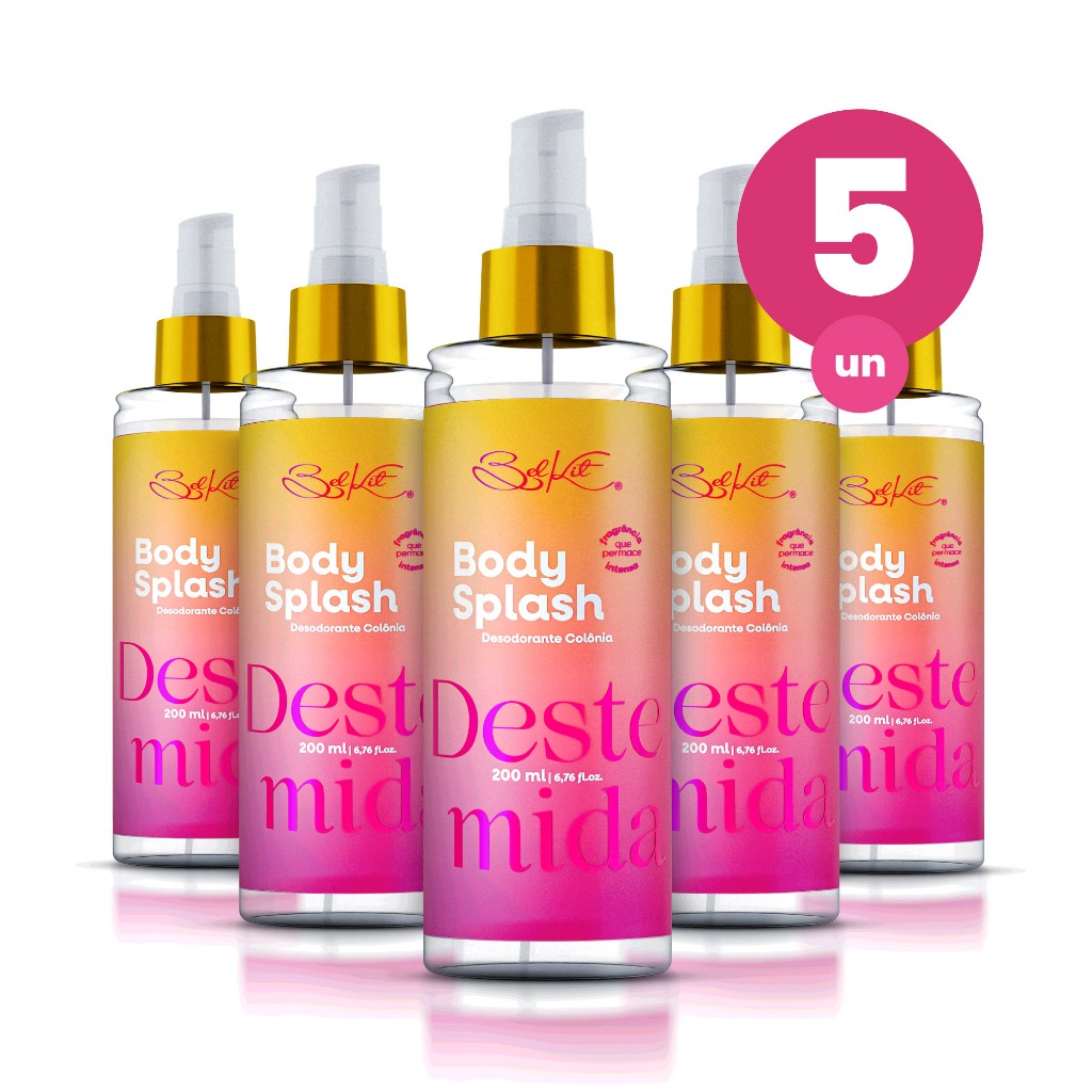 Kit 5 Body Splash Destemida Alta Fixação 200ml Fragância Floral e Refrescante Belkit em Oferta na Shopee