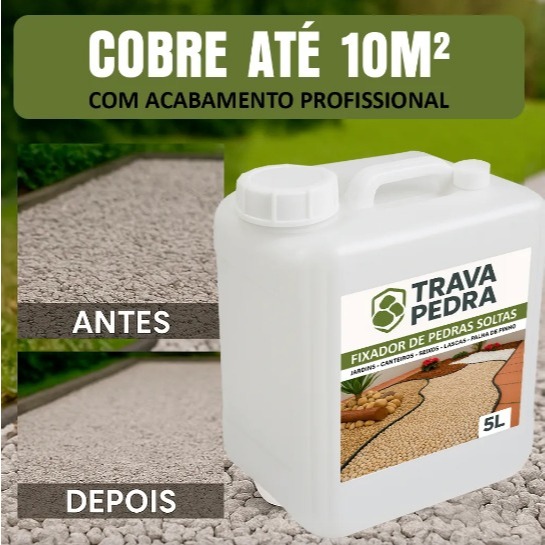 Fixador De Pedras De Jardim Soltas Gruda Cola 5lts