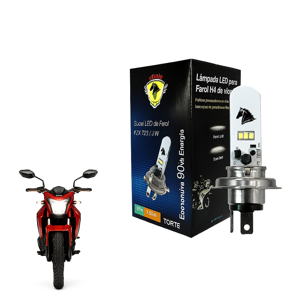 Lâmpada de Led Para Moto Titan Fan Start Xre Cargo Factor Fazer H4 em Oferta na Shopee