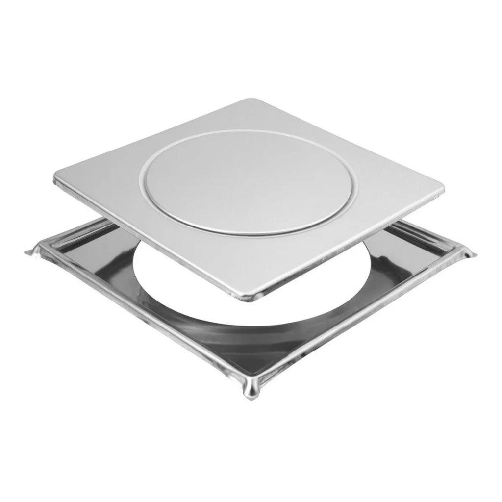 Ralo Click 10x10 Cm Com Porta Grelha Cromado P/ Banheiro em Oferta na Shopee