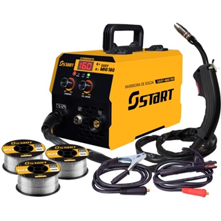 Máquina De Solda Inversora Mig 160a Sem Gás 3 Em 1 Tig Lift Start + Kit 3 Arame De Solda Mig Sem Gás em Oferta na Shopee