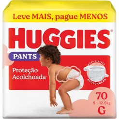 Fralda Infantil Huggies Supreme Care Roupinha G Com 70 Unidades