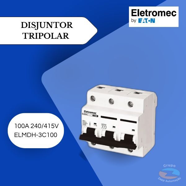 Mini Disjuntor Tripolar 100a 240/415v Elmdh-3c100 Eletromec