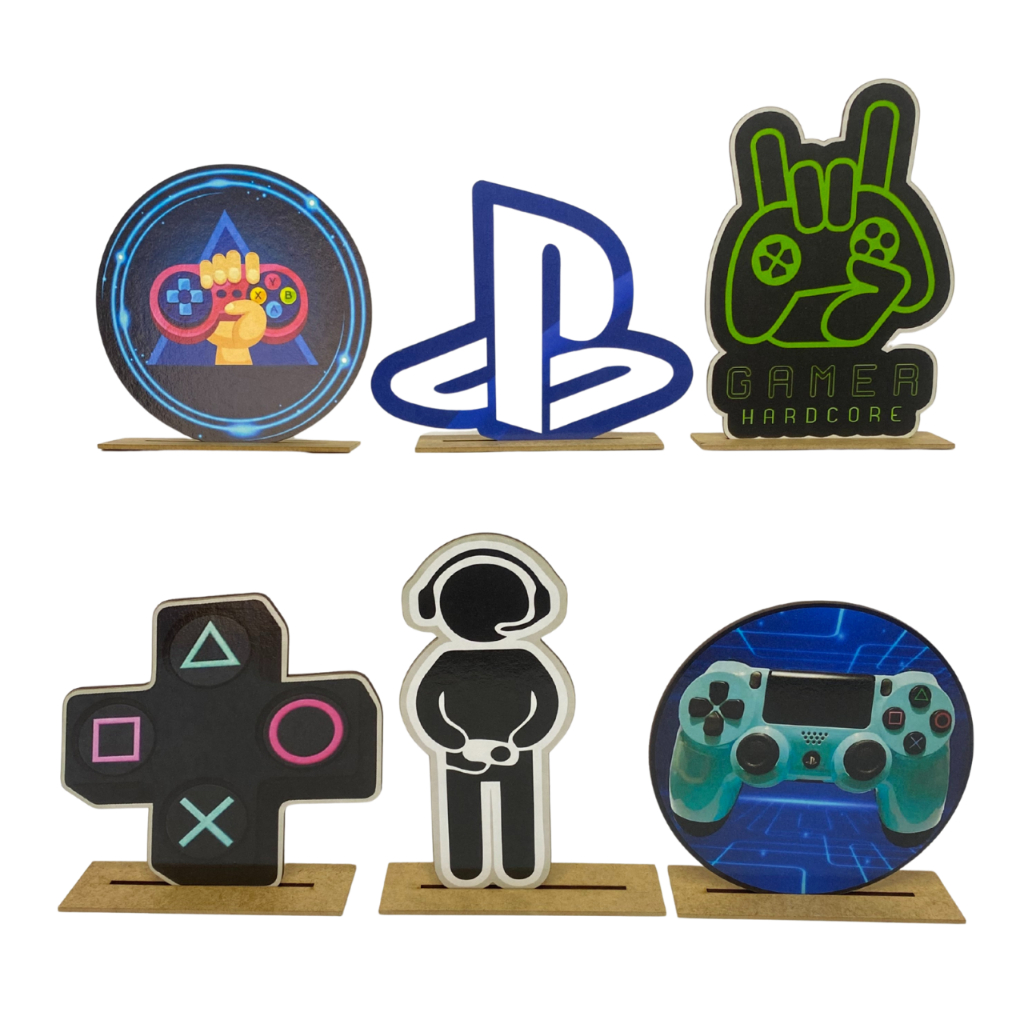 Kit Display de Mesa 6 Peças Para Festa Playstation MDF