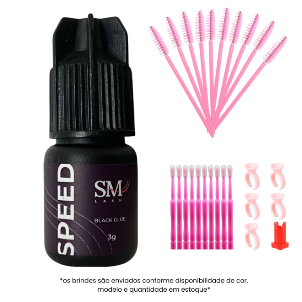 Cola para Extensão de Cílios SM Speed Hipoalergênica – Secagem 1–2 s, Retenção 7 Semanas, Low fume