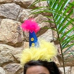 🎉 Tiara de Palhaço com Tule e EVA em Oferta na Shopee