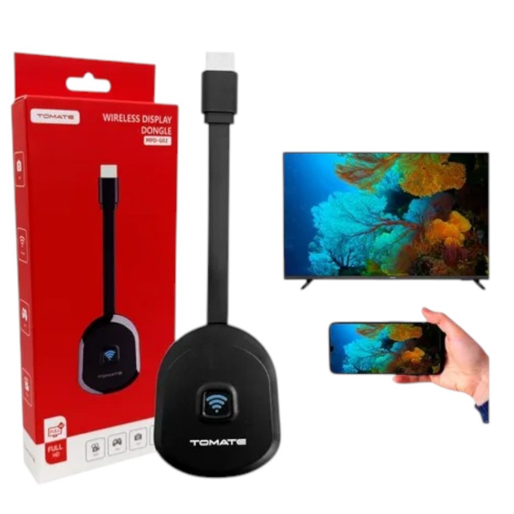 Transmissor de Vídeo Wireless Full HD Tomate Conexão Wi-Fi Adaptador Tv Display Wireless Dongle