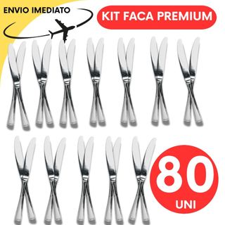 80 Talher Multiuso Faca Facas Aço Inox Alta Qualidade Restaurantes Lanchonetes Bares Talheres Inox Premium