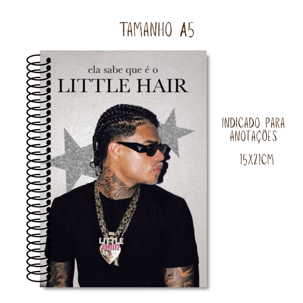 Caderno Mc Cabelinho para Anotações / Capa Dura / 50 folhas em Oferta na Shopee