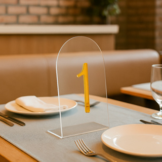 Kit  Placa Identificação Mesa Com Números Em Acrílico 11x8 em Oferta na Shopee