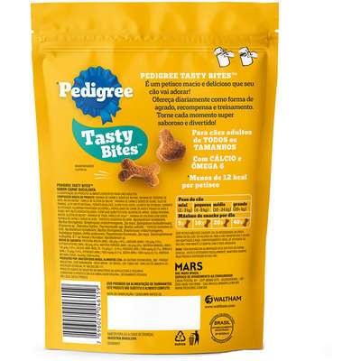 Petisco Pedigree Tasty Bites para Cães Adultos Sabor Carne Suculenta (Kit 2 pacotes de 130g) — imagem 2 de 2