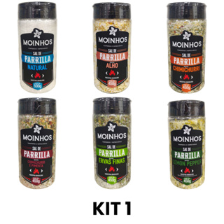 Kit de Sal para Churrasco tipo Parrilla | Sabor Alho, Chimichurri, Lemon Pepper e Mais em Oferta na Shopee