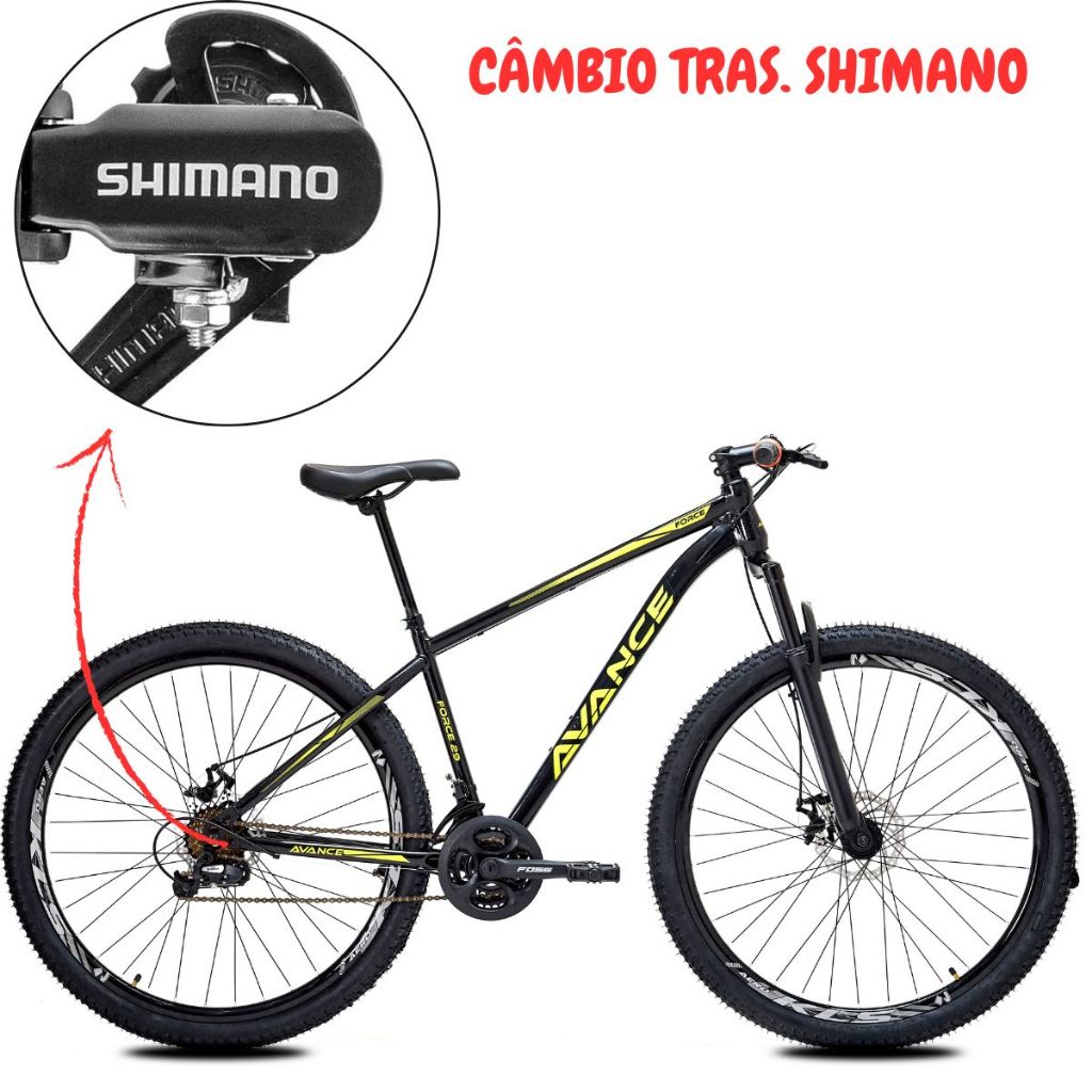 Bicicleta Aro 29 Aço Suspensão Avance Tras. Shimano 24v Quadro 17 Freio Disco (NV) - Sports & Outdoors