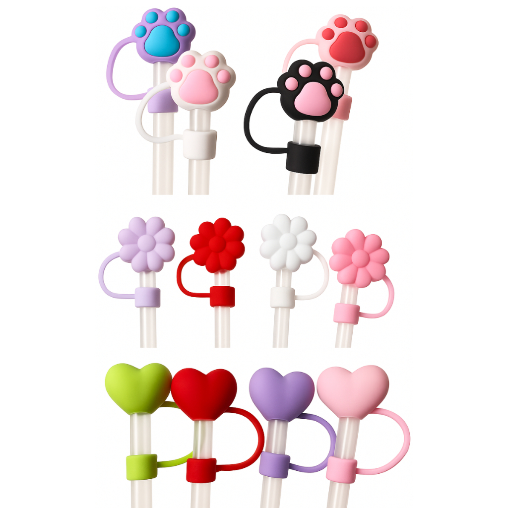 Tampa de Canudo 10mm Diversos Modelos para Copo 1200ml em Silicone Diversas Cores Tampa de Canudo 10mm Diversos Modelos para Copo 1200ml em Silicone Diversas Cores