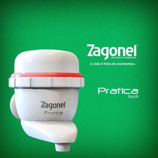 Torneira Elétrica Cozinha Zagonel Prática Touch 220V 5500W Parede Multitemperaturas