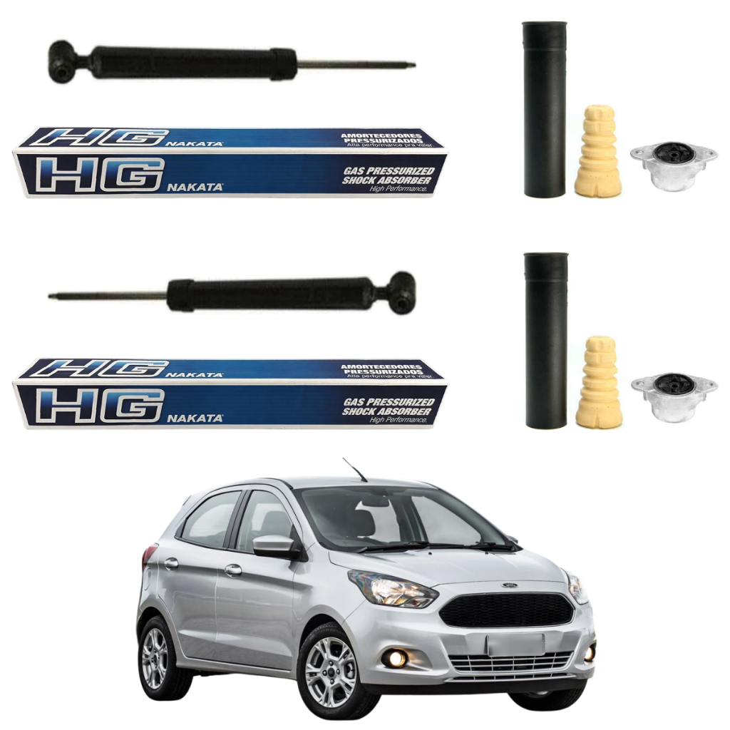 PAR AMORTECEDOR TRASEIRO FORD KA 2014 A 2020 ORIGINAL NAKATA + KITS