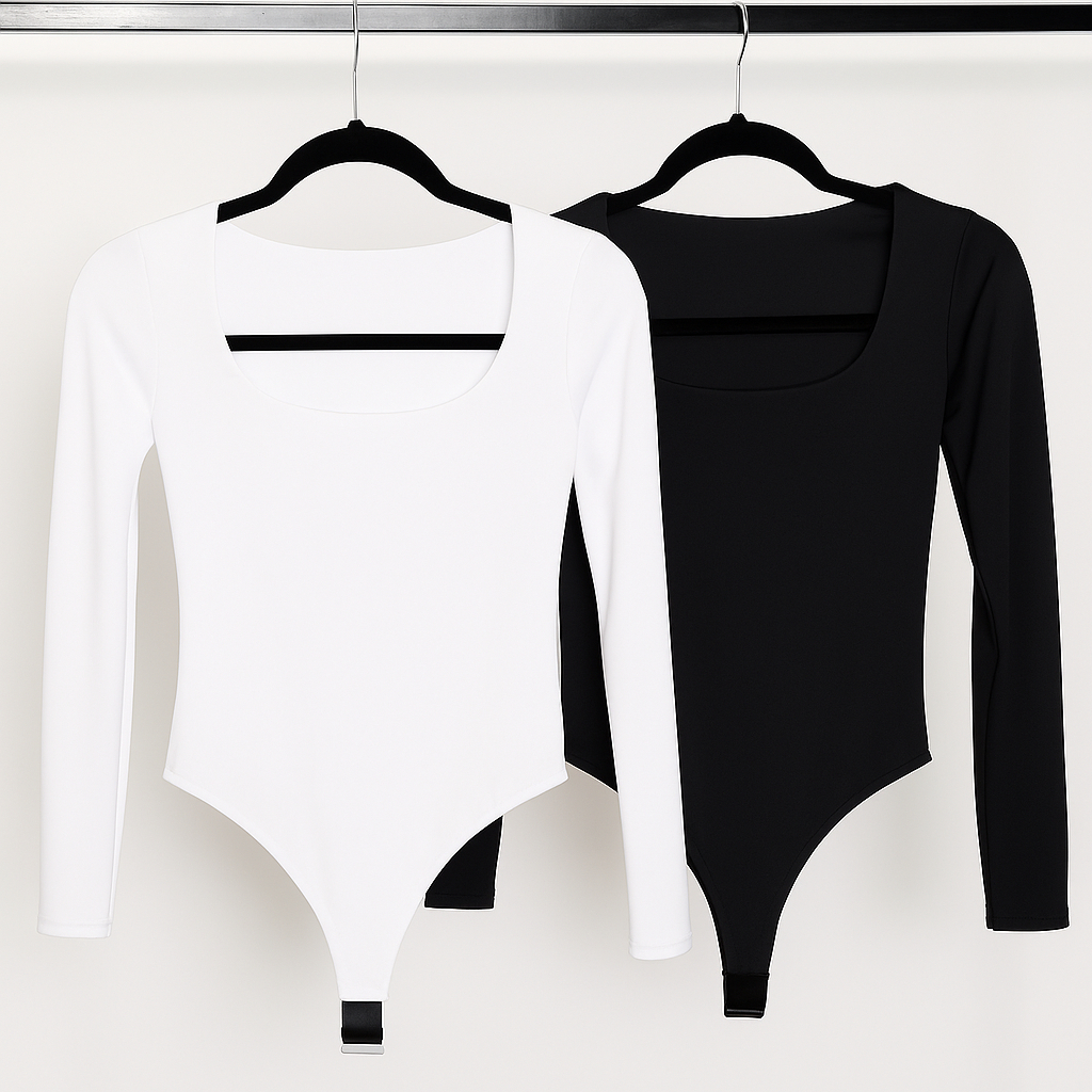 Kit 2 Body Feminino Manga Longa Inverno Forrado Suplex Casual em Oferta na Shopee