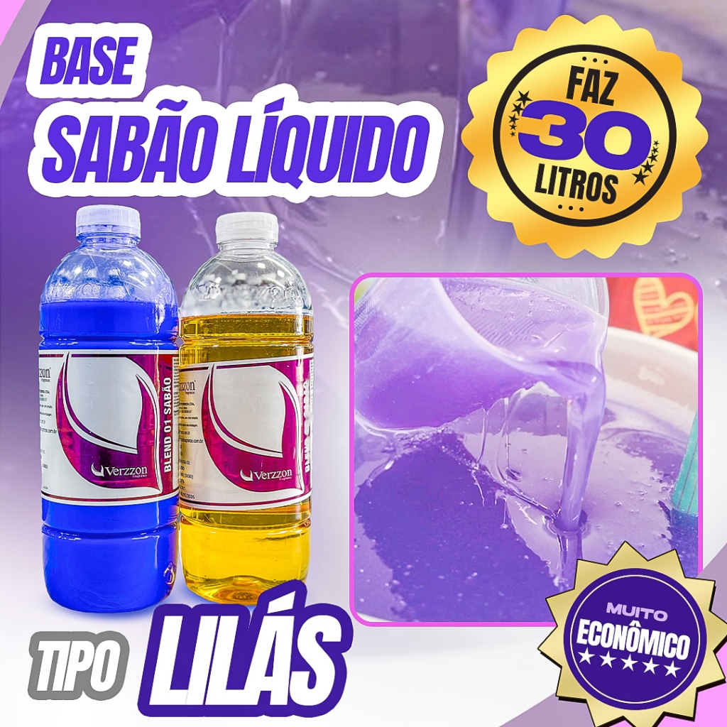 Base kit sabão líquido Verzzon lilás faz 30 litros lava-roupas FÁCIL DE FAZER! em Oferta na Shopee