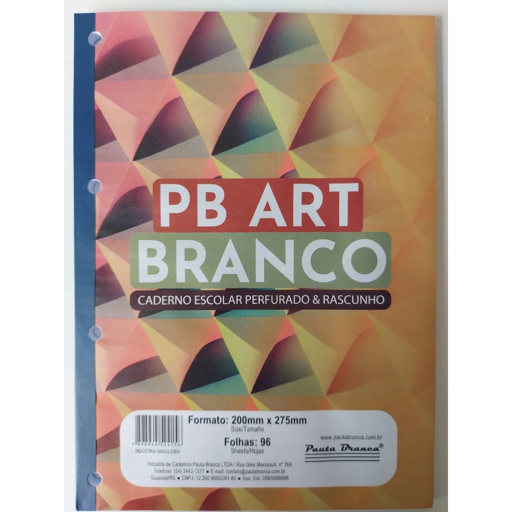 Bloco de Fichário Refil Pautado Branco 96/192 Fls A4 Perfurado Bloco Rascunho - Pauta Branca
