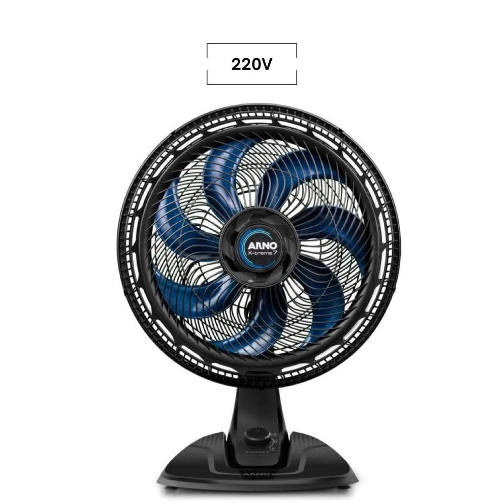 Ventilador de Mesa Arno VE70 X-treme 40CM 7 Pás Preto e Azul 220V