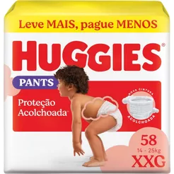 Fralda Infantil Huggies Supreme Care Roupinha XXG Com 58 Unidades