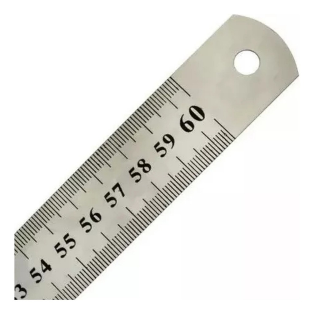 Escala Métrica Régua De Aço Inox Graduada 600mm 60cm Patch Projetista Costureira Lanmax/ NYBC