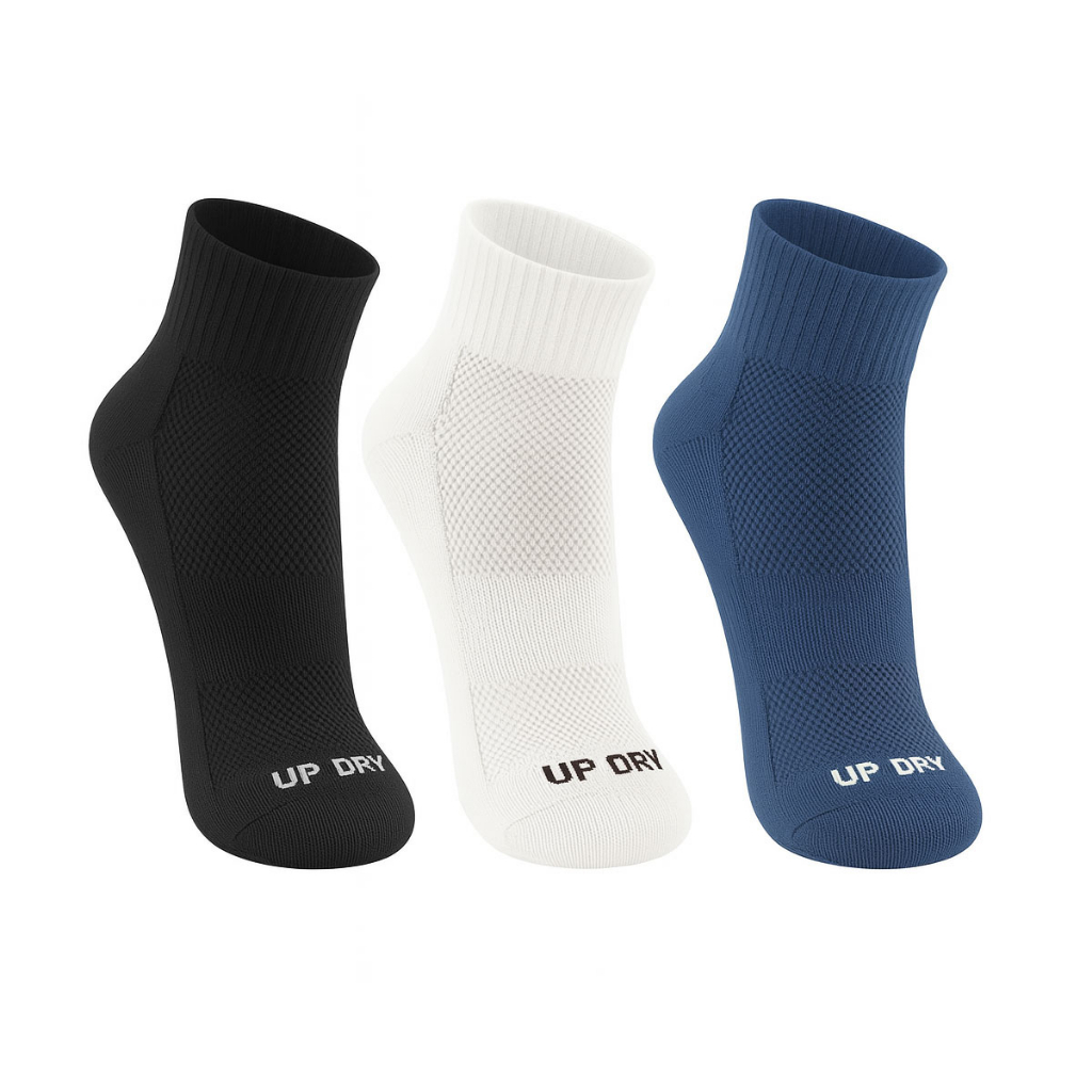 Kit 3 Pares Meia Esportiva Up Dry Anti Bolha Cano Médio Corrida Bike Ciclismo Caminhada Academia