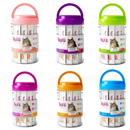 Truly Petiscos Creamy Para Gatos Sabores Sortidos 50/40/25 Unidades em Oferta na Shopee
