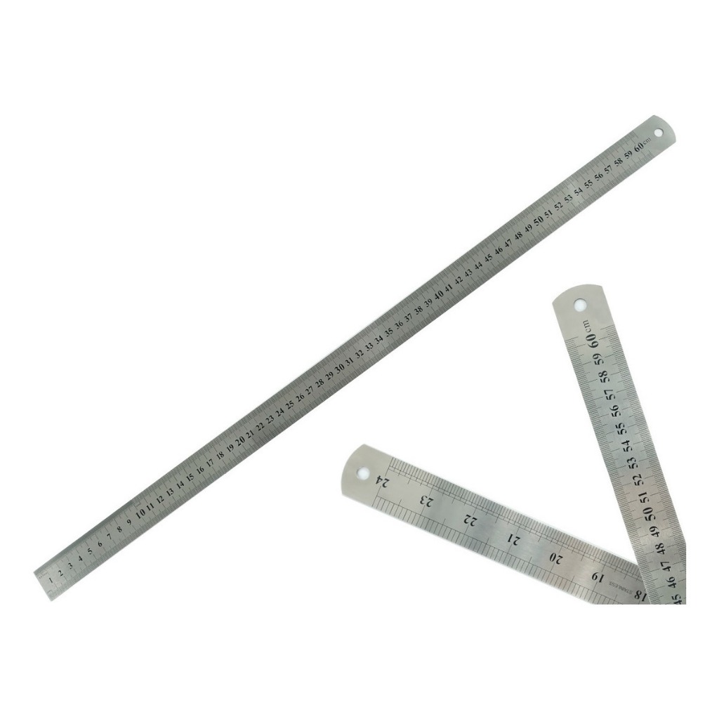 Régua Escala 60 Cm 600mm 24 Polegadas Aço Inox Projeto Patchwork Desenho Artesanato Lanmax NYBC