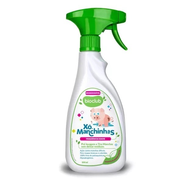 Tira Manchas Sem Cloro - Xô Manchinhas Bioclub 500ml Tira Mancha Roupa do Bebê
