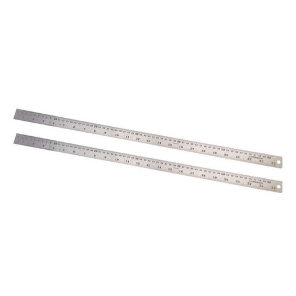 Kit Com 2 Réguas Aço Inox 60 Centímetros 24 Polegadas Patch Projetista Costureira Lanmax NYBC