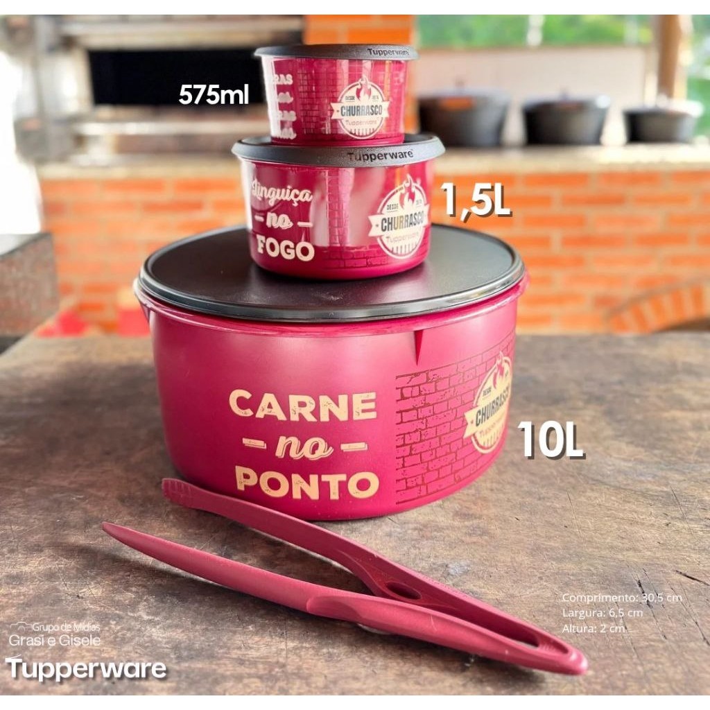 Linha Sabor na Brasa Tupperware Ideal para seu churrasco - instântanea, porta tudo, caixa bom sabor