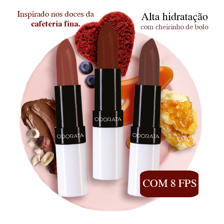 Odorata Batom Minha Make Sweet Cremoso com FPS 8 - 3,8g