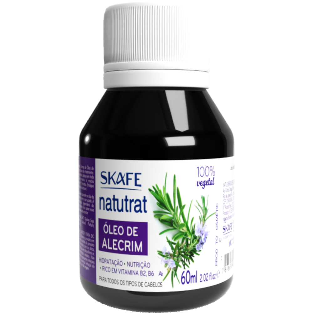 Óleo de Alecrim Natutrat 60ml Skafe Tratamento Capilar Crescer Cabelo Antiqueda