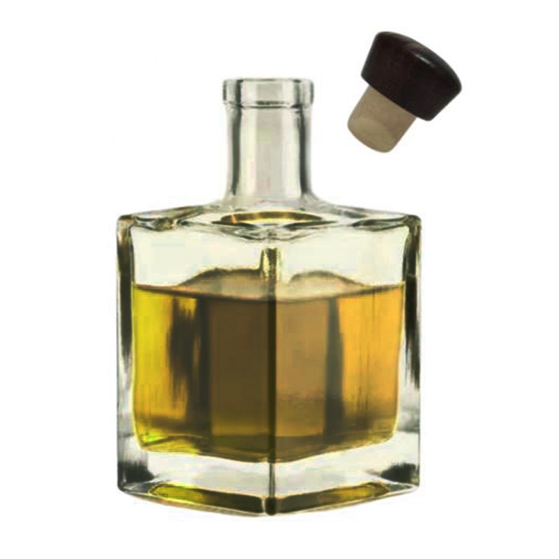 Garrafa De Vidro Cube 500 Ml Quadrada Para Oleo De Unção