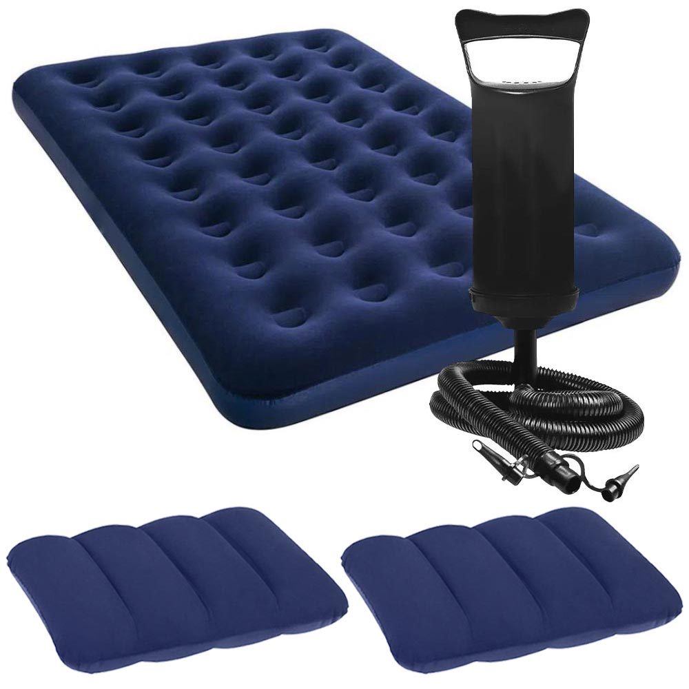 Kit Colchão Cama Inflável Casal ou Solteiro Suporta 200kg Resistente + Acessórios (Diversos Modelos)