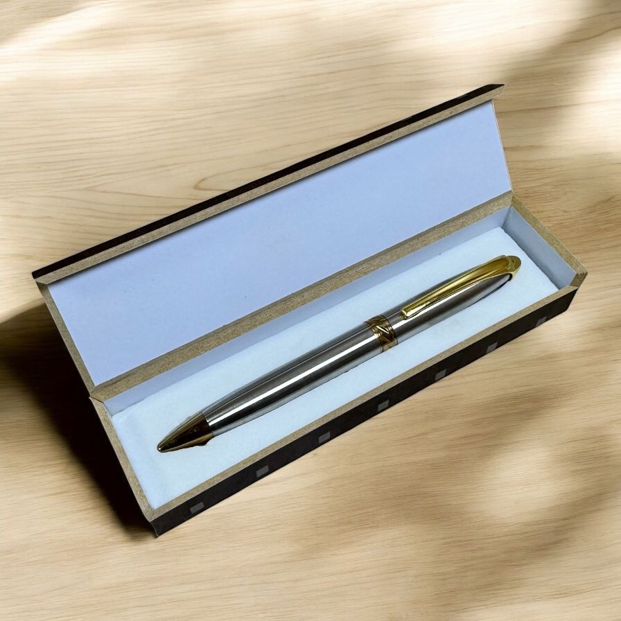 Conjunto De Canetas Esferográfica E Rollerball Em Metal No Estojo