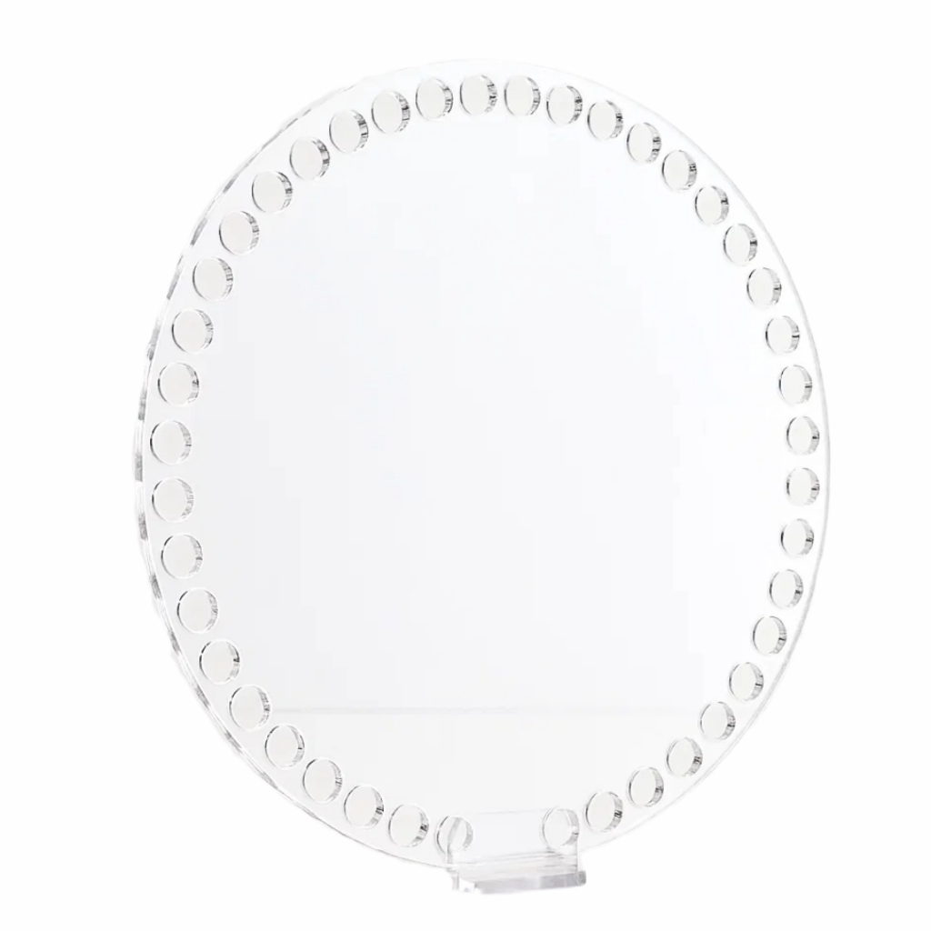 Base Acrílica Cristal 35cm para Crochê Redonda com furos – Artesanato e Sousplat DIY