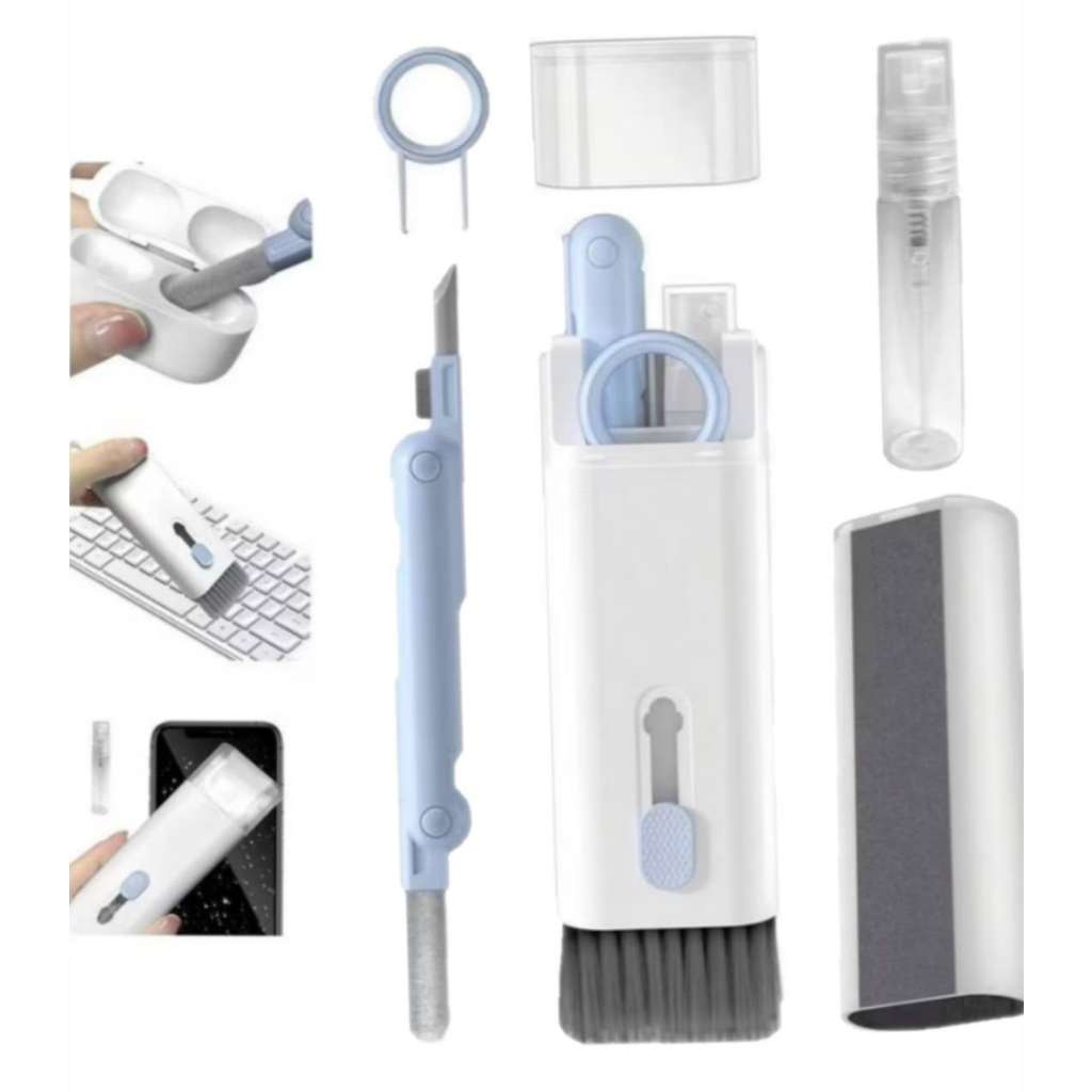 Kit de limpeza  7 Em 1 Multifuncional Portátil para teclado, tela de celular e fones de ouvido