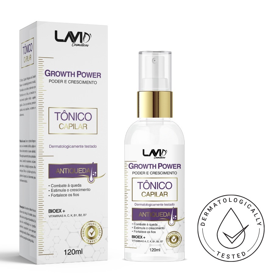 Tonico Poderoso Capilar Growth Power 120ml | Cresce Rápido • Antiqueda • Fortalece os Fios