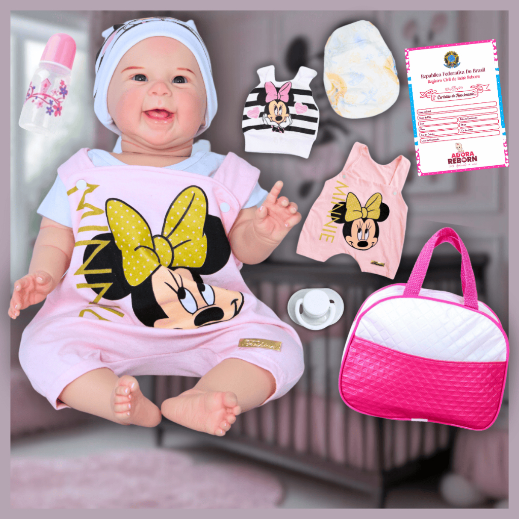 Bebê Reborn Boneca Realista Menina Com Kit Maternidade 100% Silicone Pode Dar Banho Original - Mom & Baby