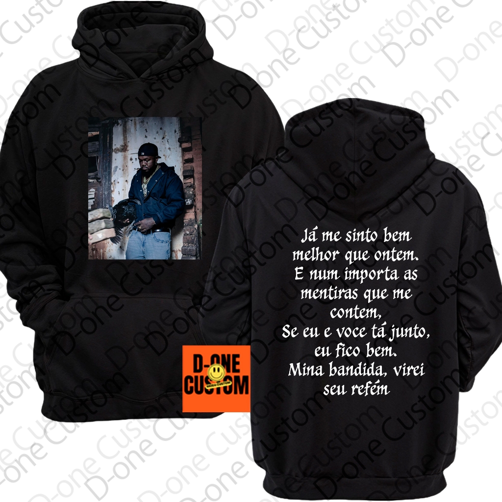 Moletom Blusa de Frio Djonga Já Me Sinto Bem Melhor Que Ontem Homenagem Cantor Rapper Hip-Hop Trap