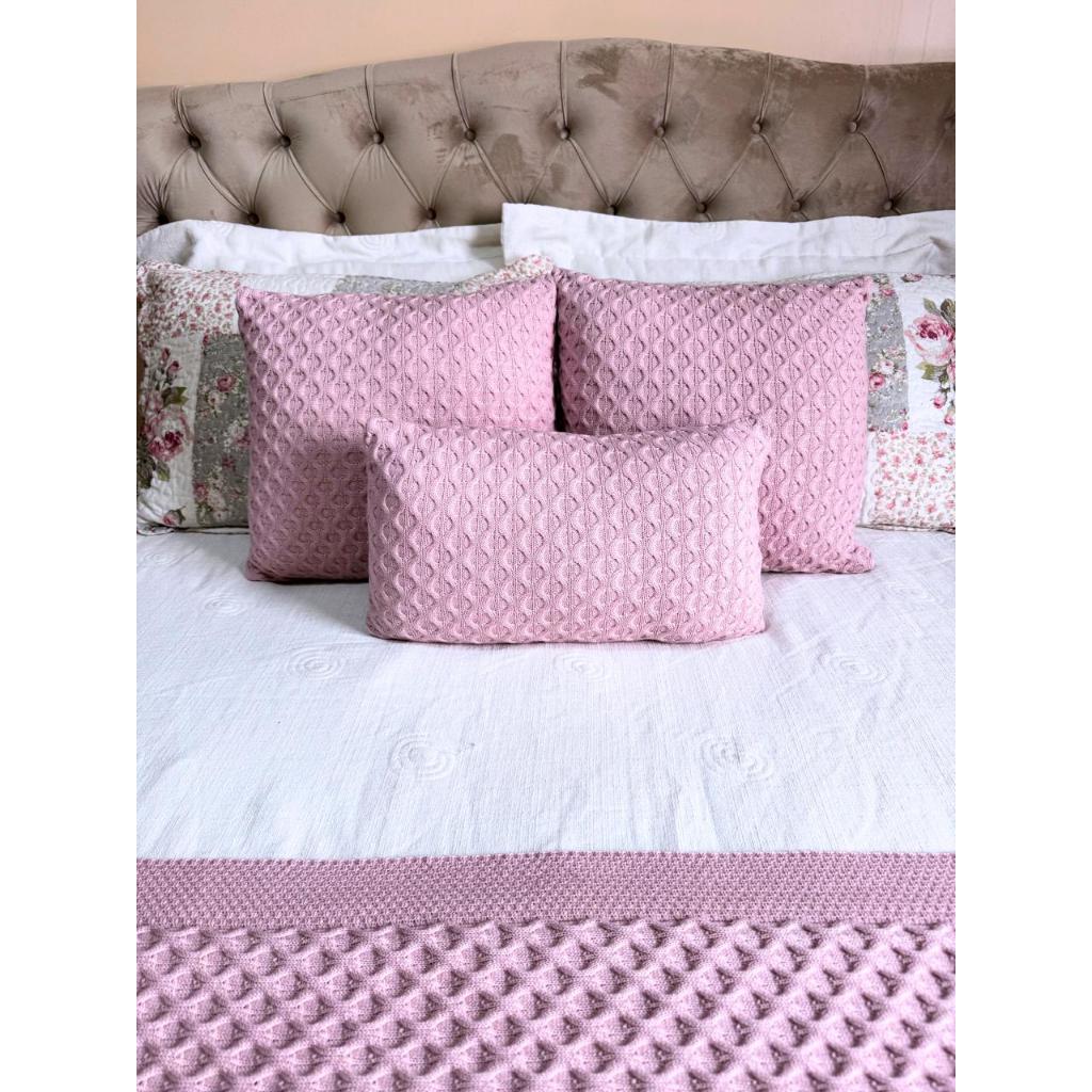 Capa Almofada Tricot Colmeia Ziper Cama Sofá Quarto Sala Poltrona Decoração Elegante